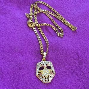 20 inch gold filled Cuban mask pendant necklace